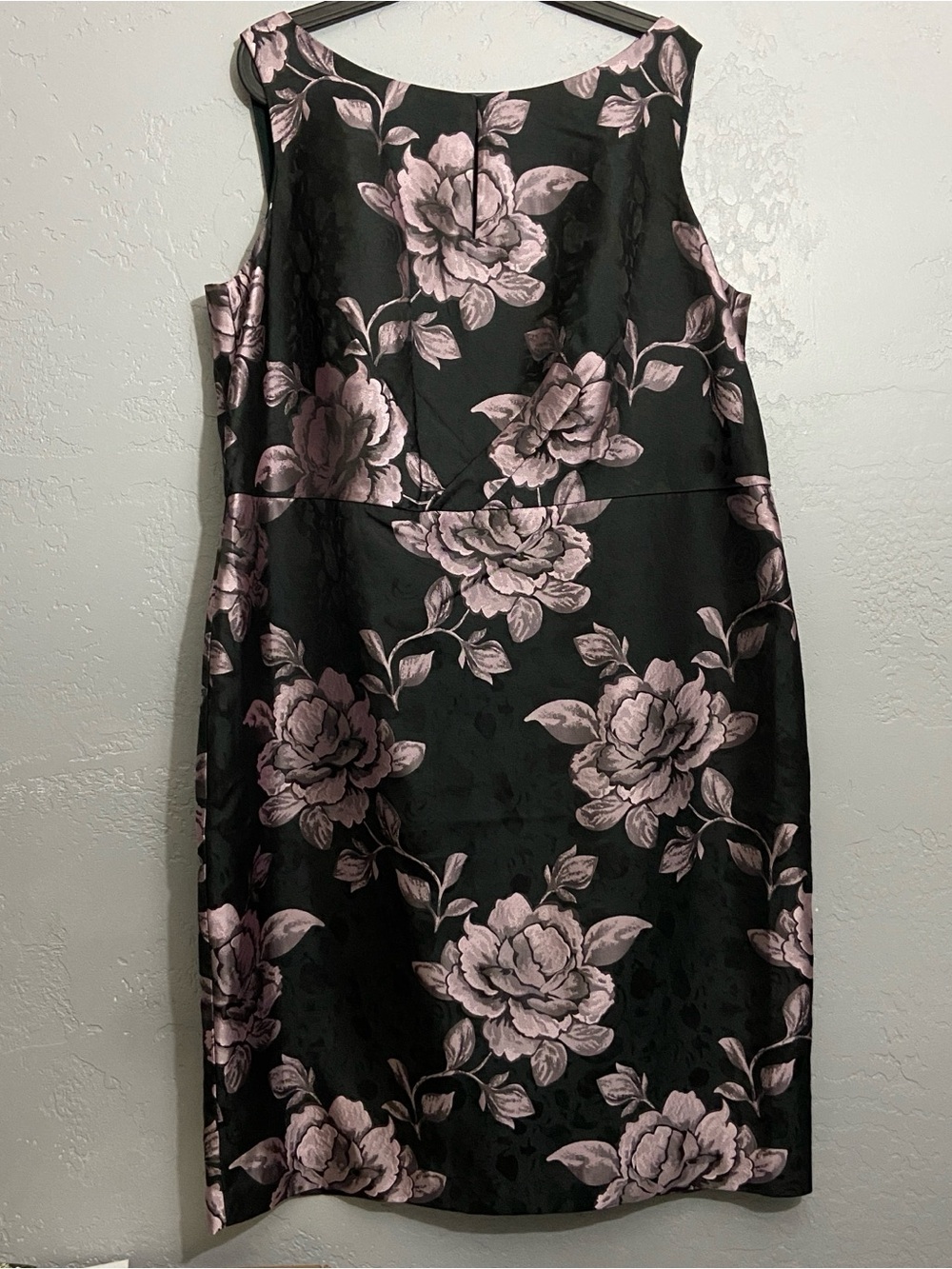 Talbots Sleeveless Black Dress with Lavender Purple Floral Print 16W